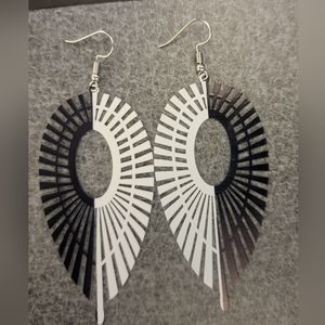 Black and White Dangle Earrings